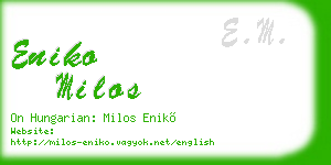 eniko milos business card