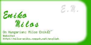 eniko milos business card